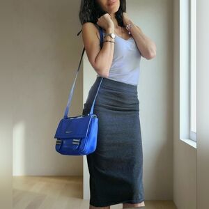 Claudia Giuti Periwinkle Blue Genuine Leather Shoulder Bag